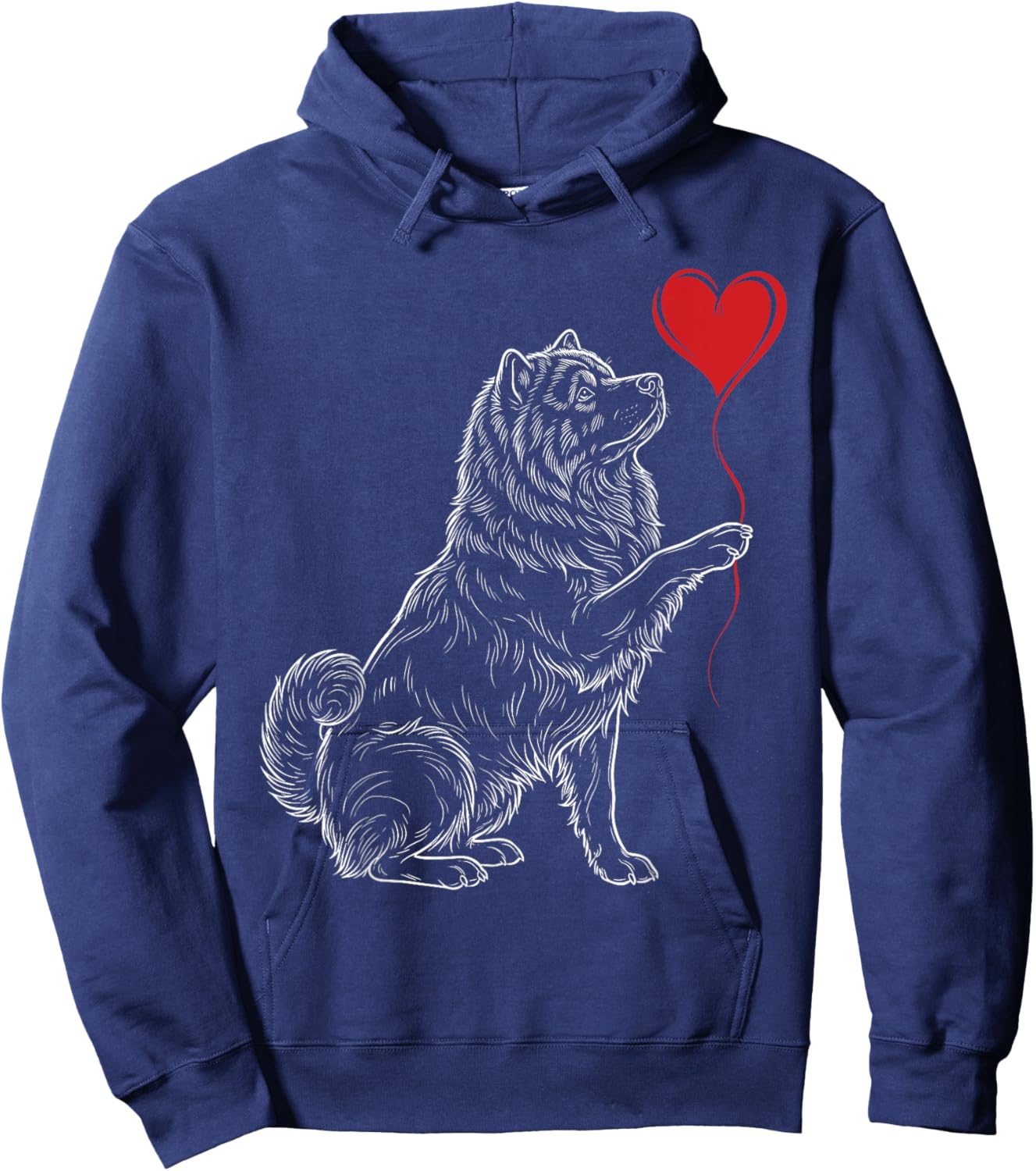 Chow Chow Lover Dog Art Holding Heart Valentines Hoodie - Hoodie | Navy