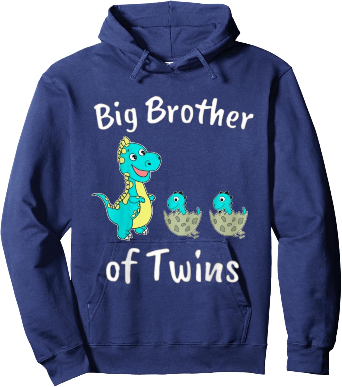 Kids I'm Going to Be A Big Brother of Twins Dino Hoodie - Hoodie | Navy