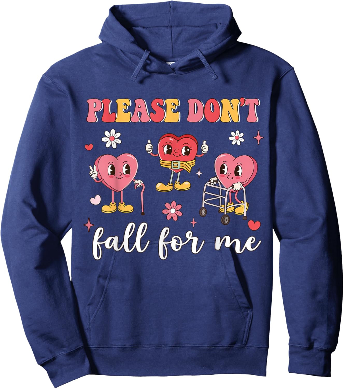 Don't Fall for Me Physical Therapy Valentine's Day Therapist Hoodie - Hoodie | Navy