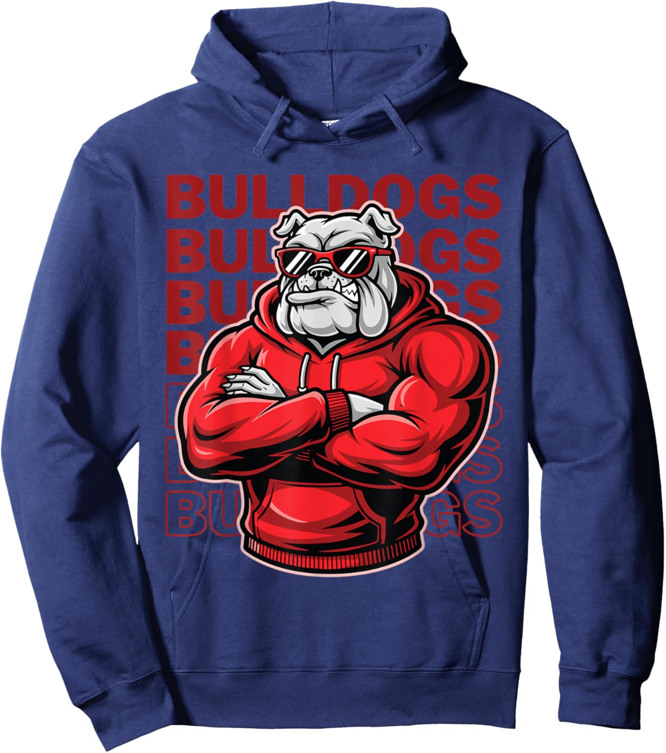 Bulldogs Retro Bulldogs Gift Women Boys Girls Hoodie - Hoodie | Navy