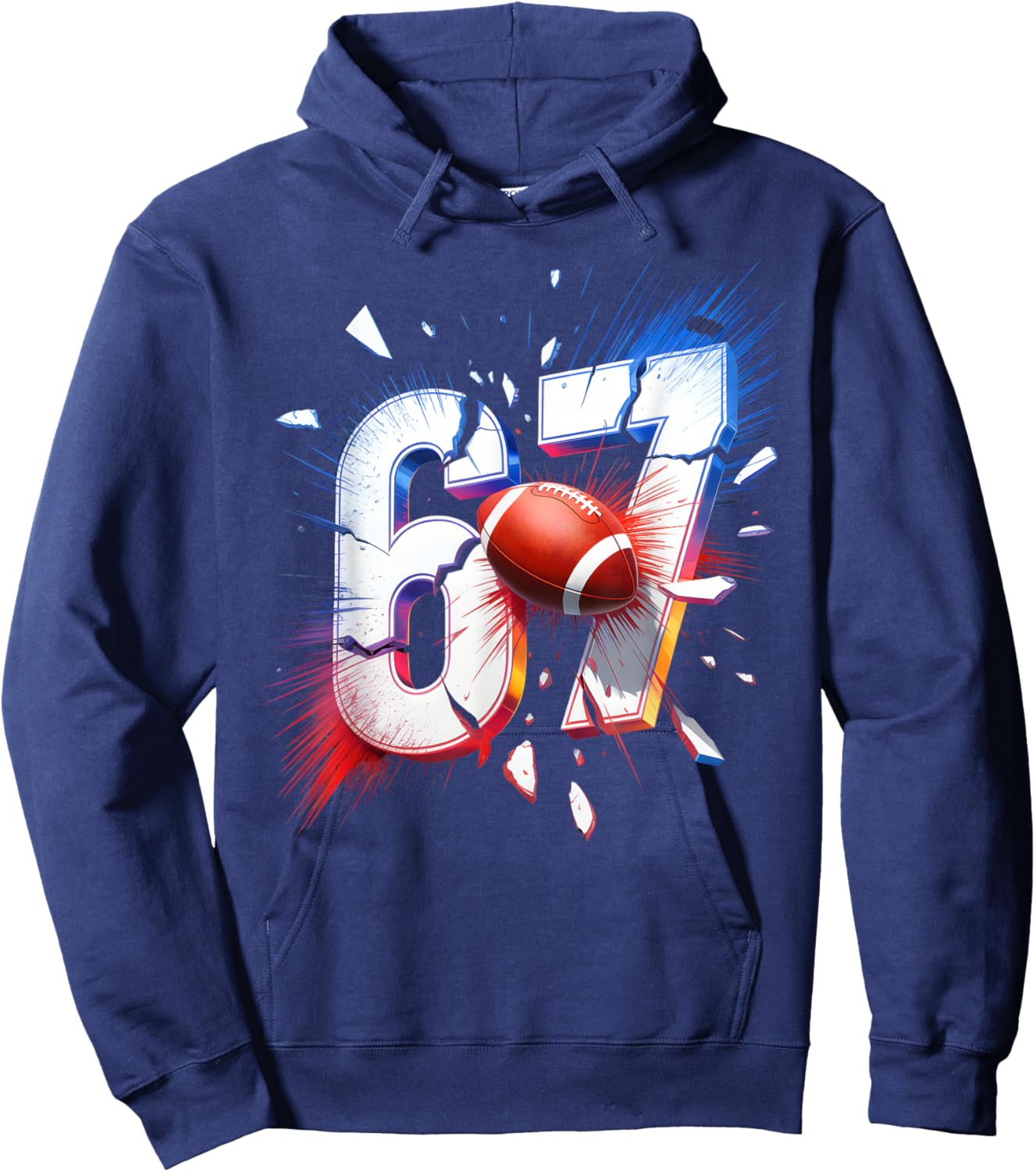 67 Football Six Seven 6 7 Meme 67 Hoodie - Hoodie | Navy