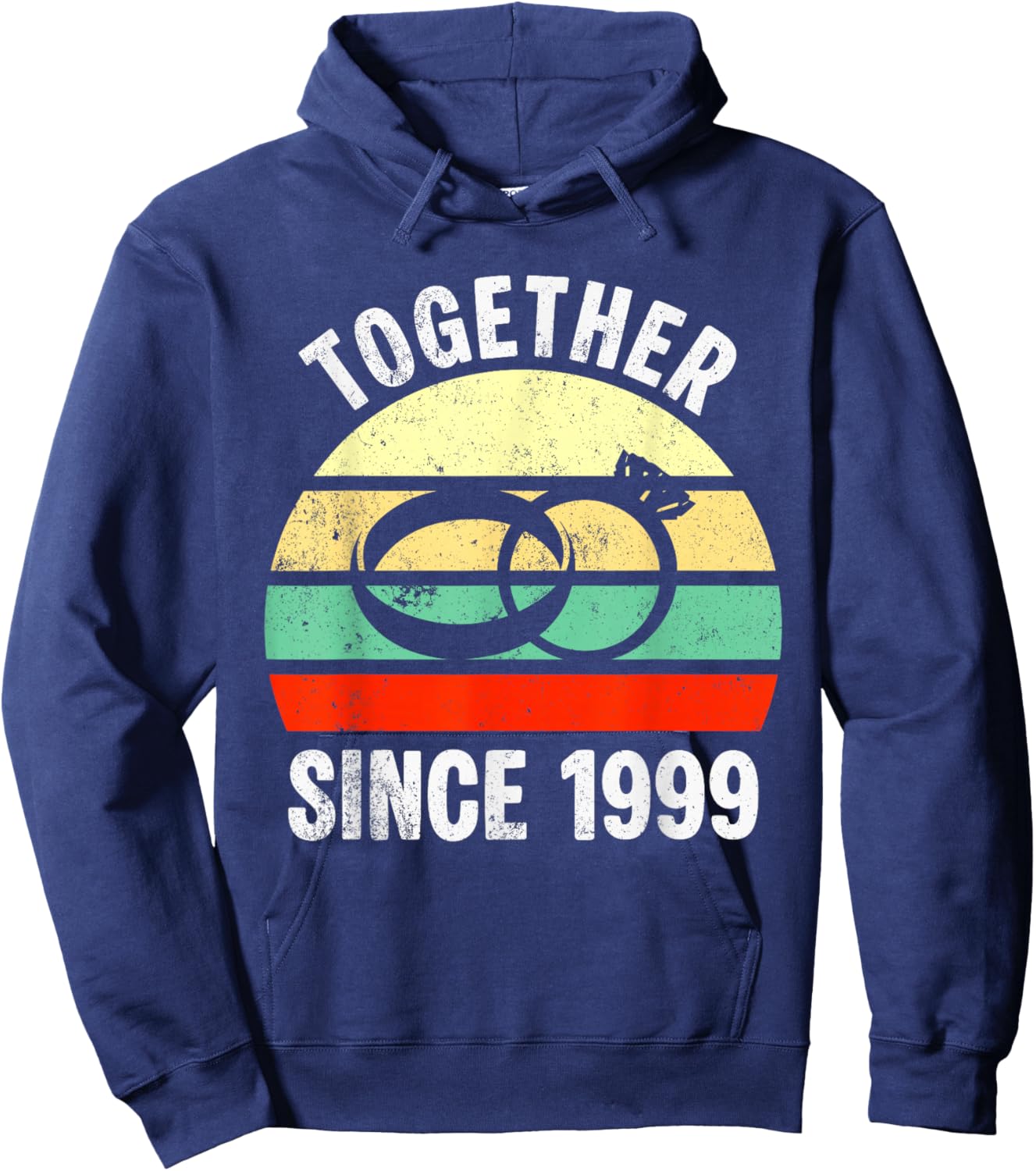Together Since 1999 Vintage Romance 27th Wedding Anniversary Hoodie - Hoodie | Navy