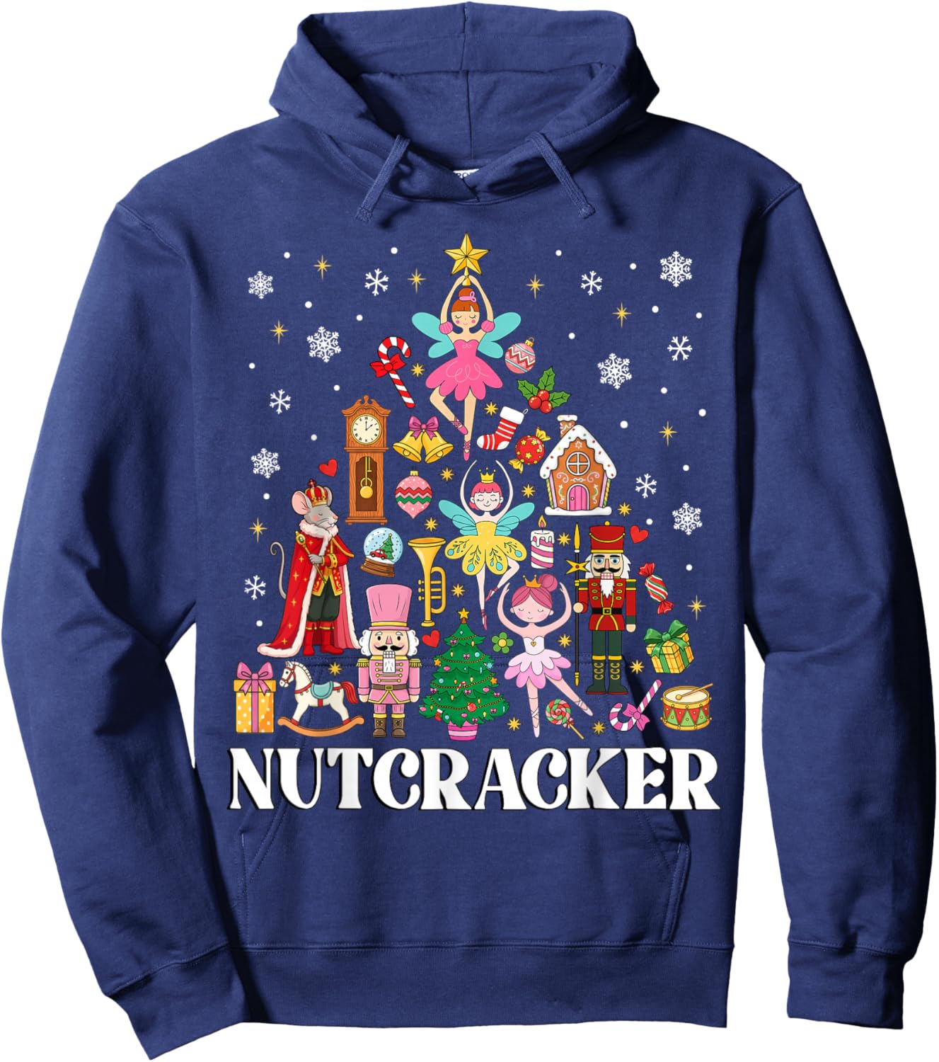 Nutcracker Squad Holiday Christmas Family Matching Pajamas Hoodie - Hoodie | Navy