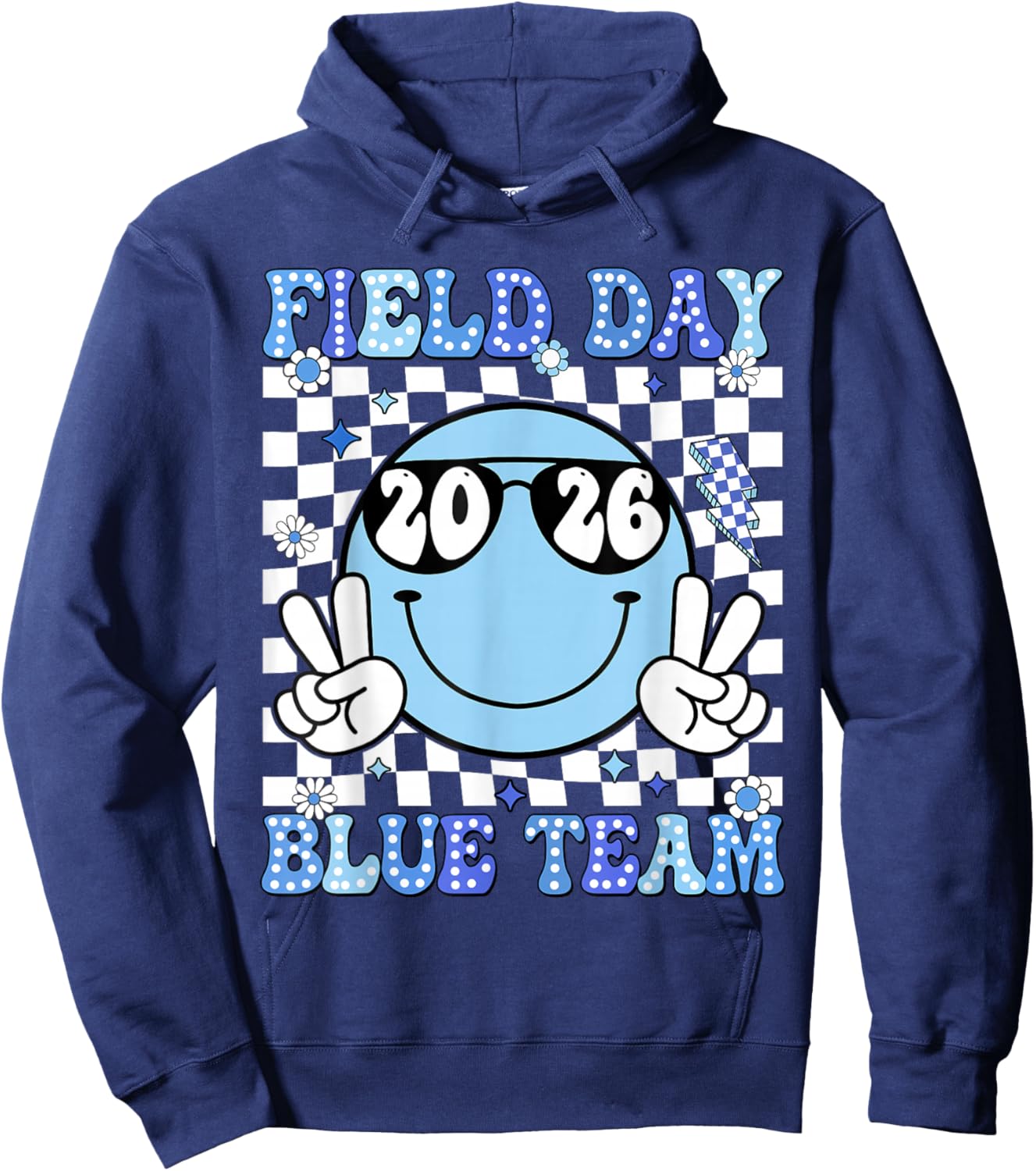Field Day Blue Team Funny for Teacher Kids Field Day Games Hoodie - Hoodie | Navy