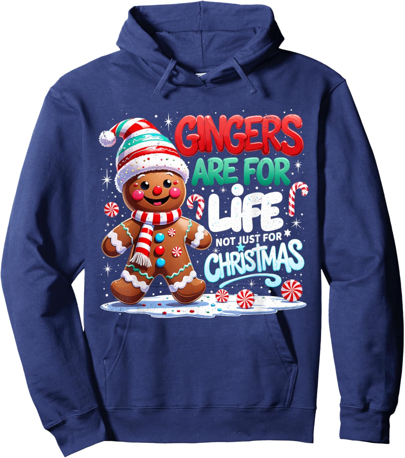 Gingerbread Funny Christmas Cookie Gingers Life Hoodie - Hoodie | Navy