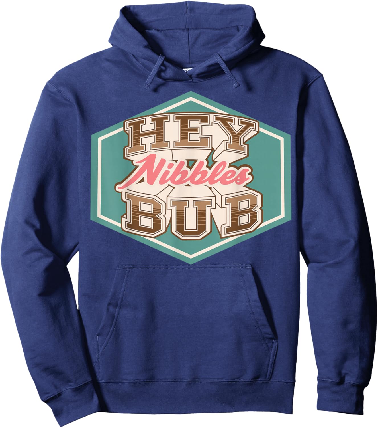 Disney Zootopia 2 Nibbles Hey Bub Block Font Retro Hexagon Hoodie - Hoodie | Navy