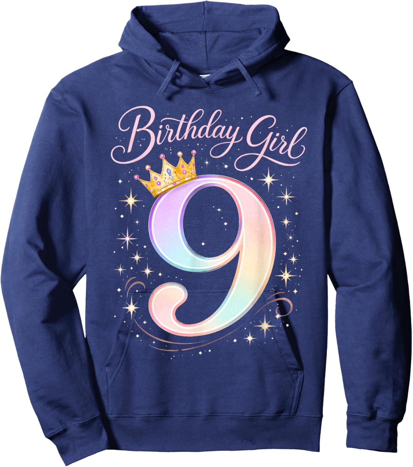 9th Birthday for Girls Nine 9 Year Old Hoodie - Hoodie | Navy