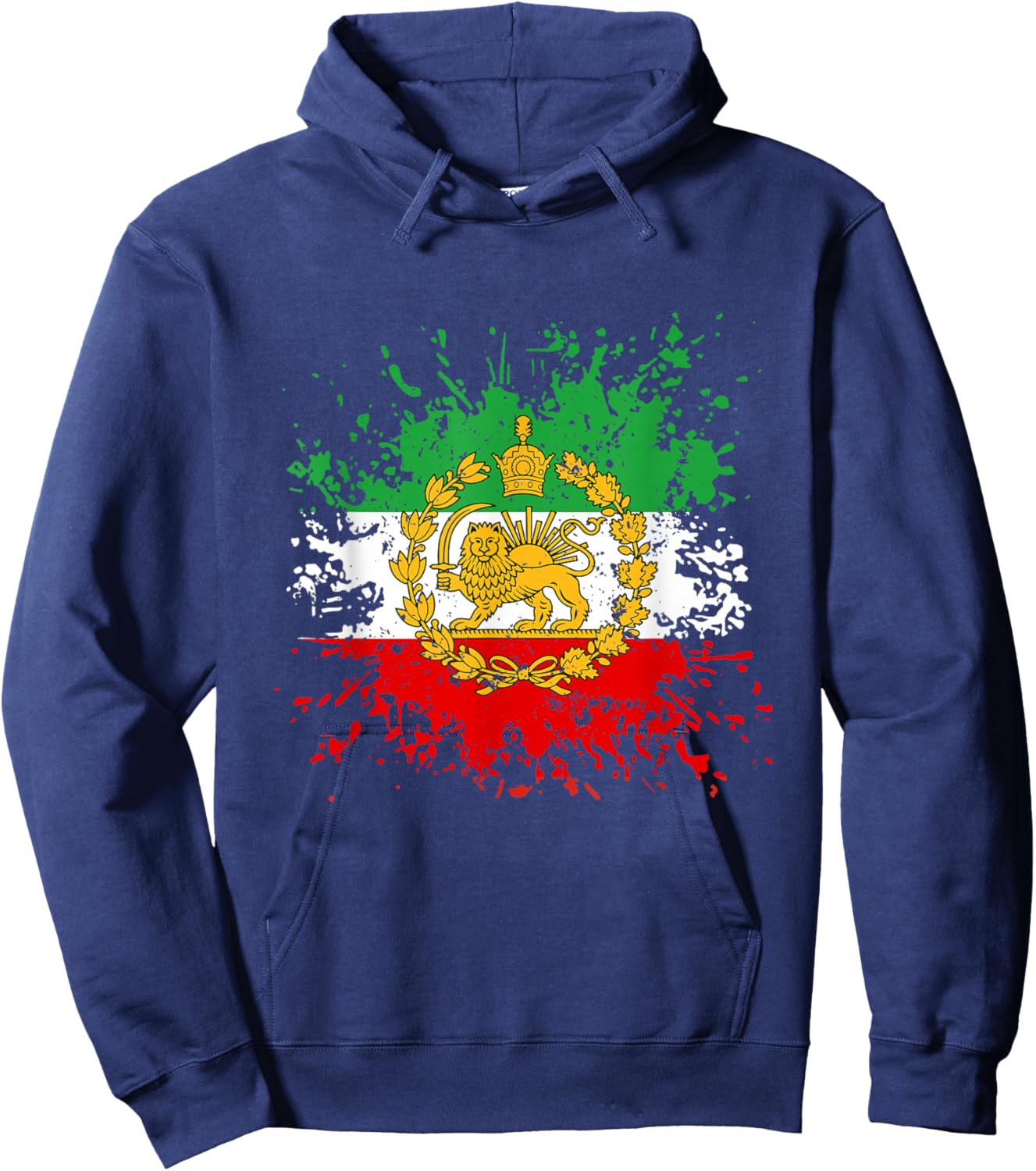 Iran Lion Sun Flag,Iran,Persian,Shir o Khorshid Hoodie - Hoodie | Navy