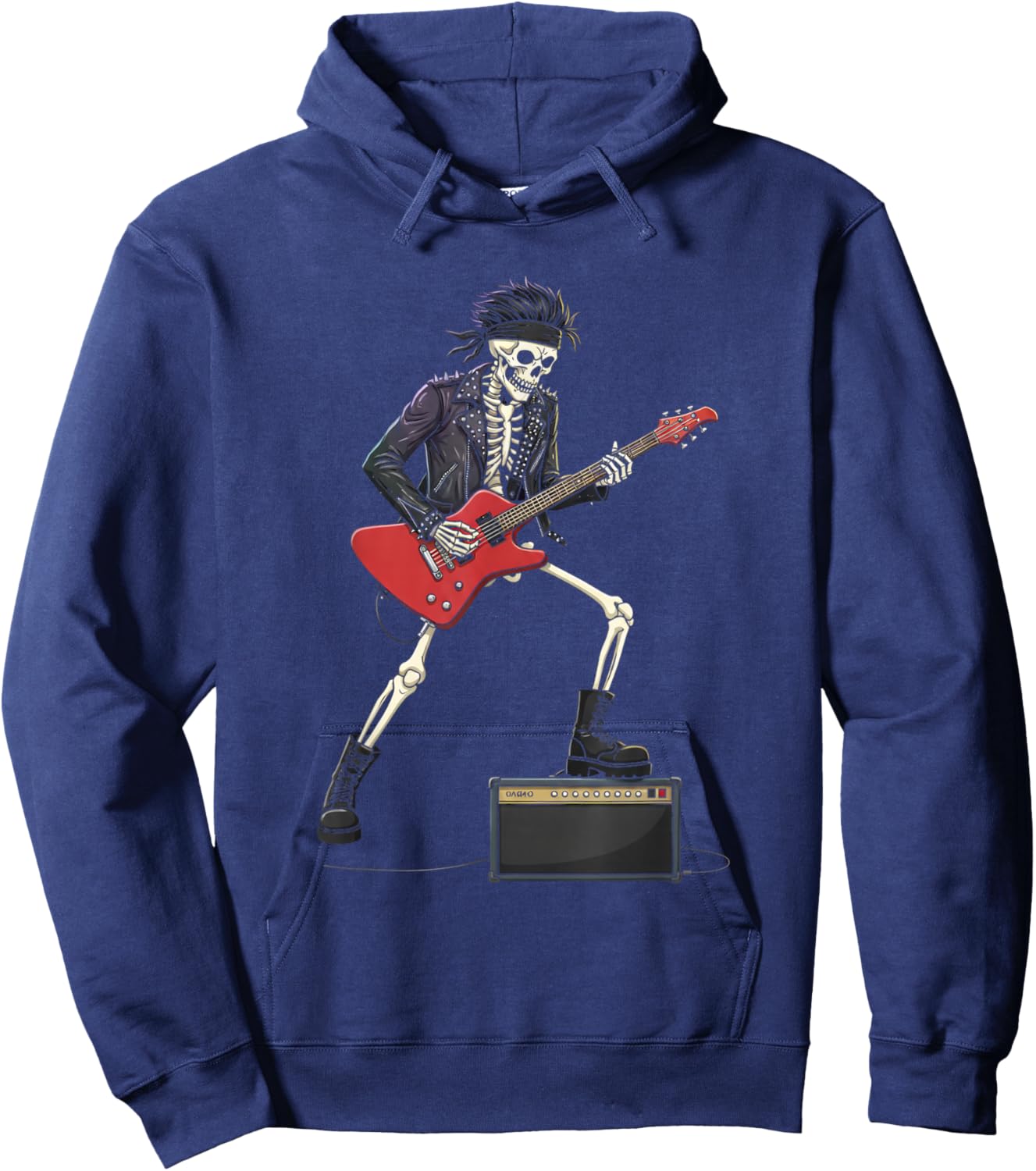 Rockstar Skeleton Halloween Funny Men Boys Kids Rock-Star Hoodie - Hoodie | Navy