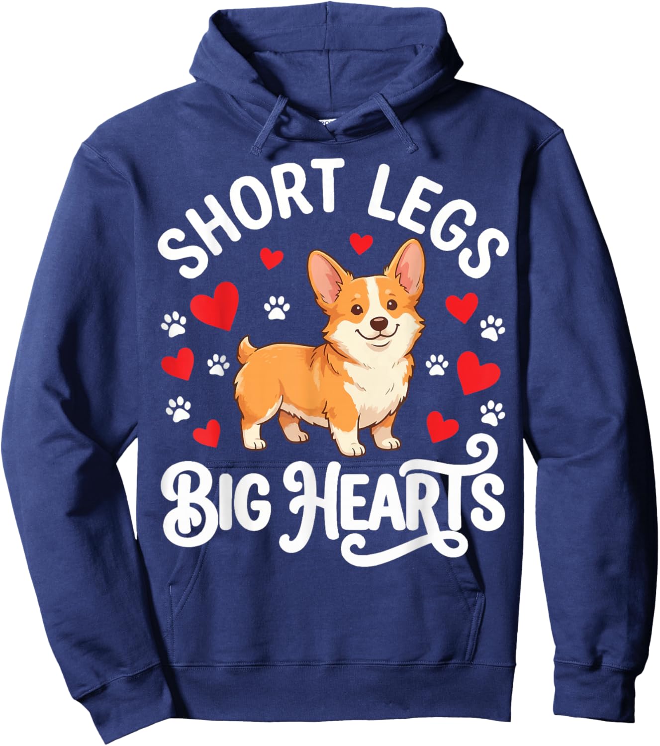 Short Legs Big Heart Corgi Hoodie - Hoodie | Navy