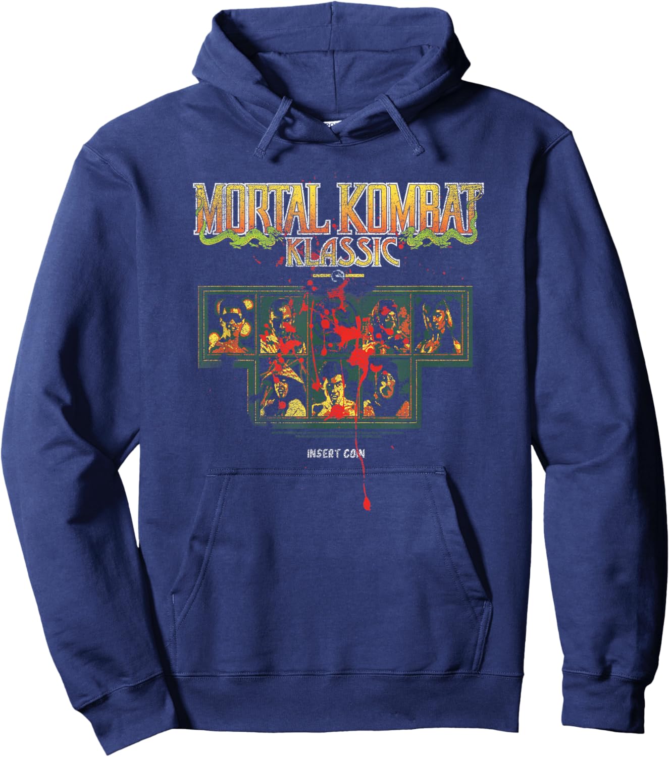 Mortal Kombat Blood Splatter Character Select Video Game Hoodie - Hoodie | Navy