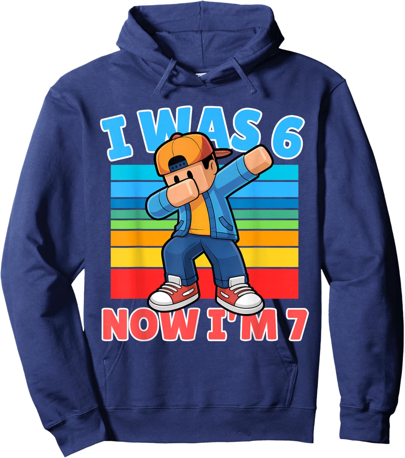 I was 6 Now I Am 7 Year Old 67 Dabbing Boy 7th Birthday Kids Hoodie - Hoodie | Navy