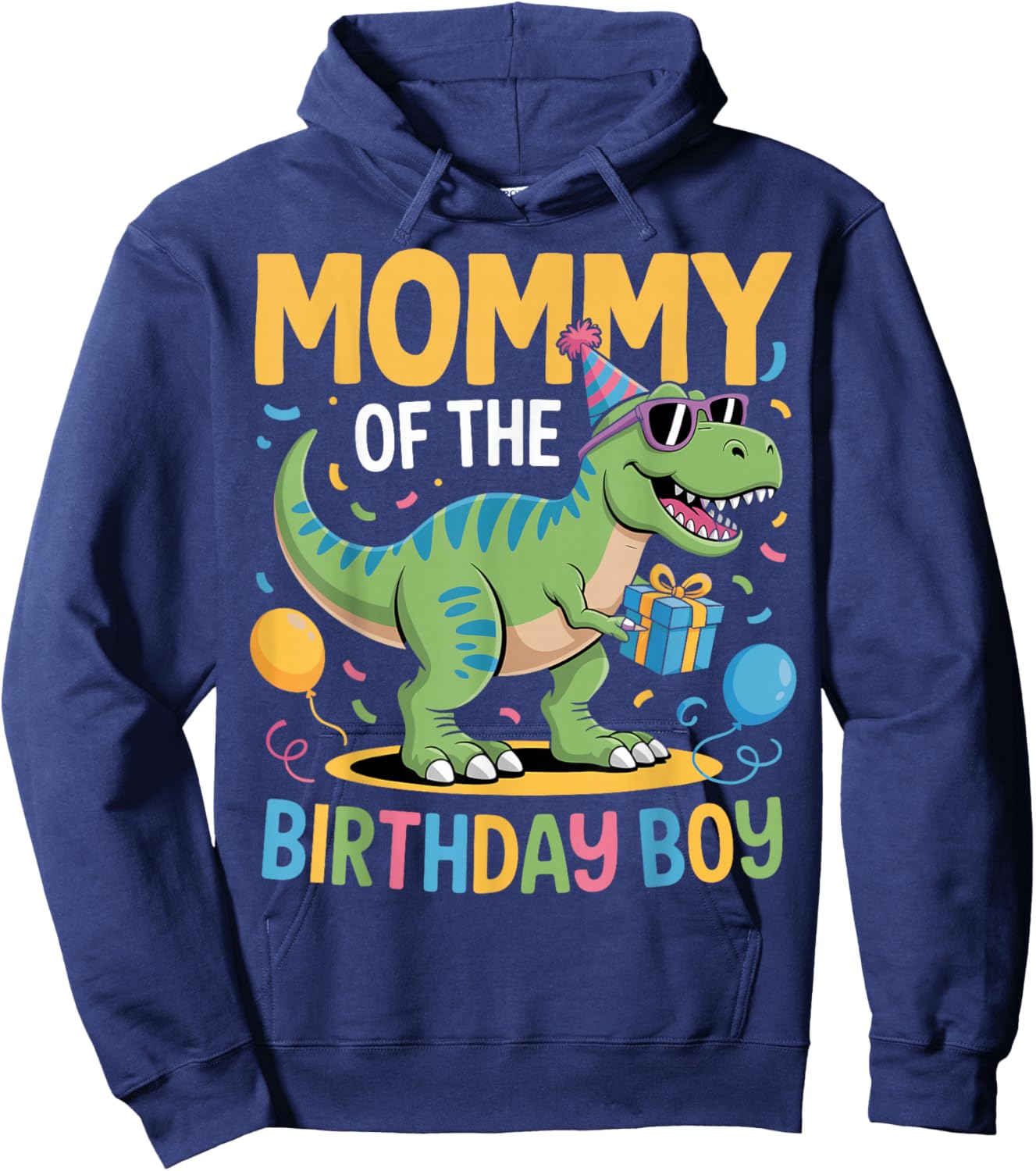 Mommy of The Birthday Party Outfit Dinosaur Squad Mom Hoodie - Hoodie | Navy
