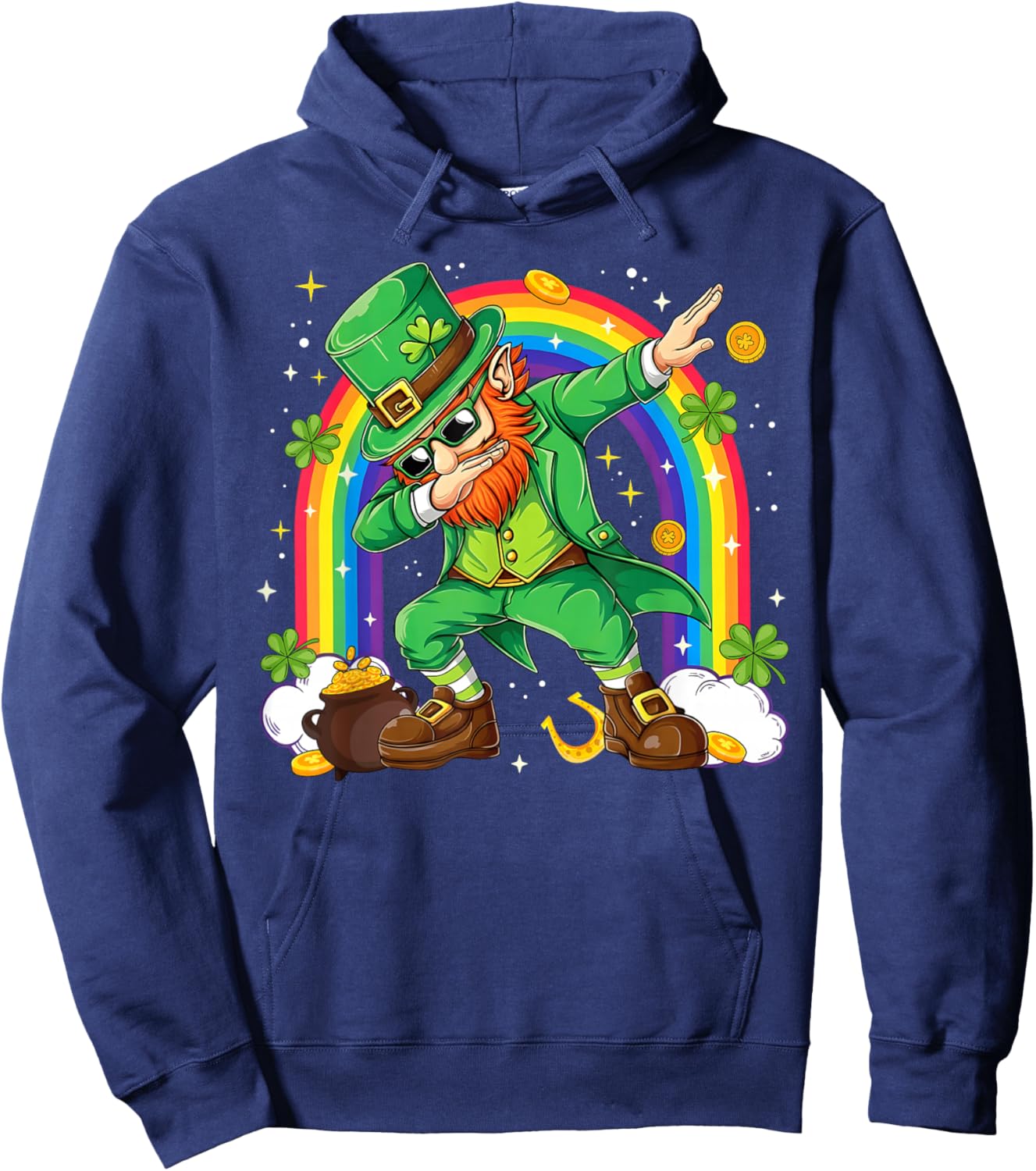 St Patrick's Day Dabbing Leprechaun Dab Dance Men Boy Girl D Hoodie - Hoodie | Navy