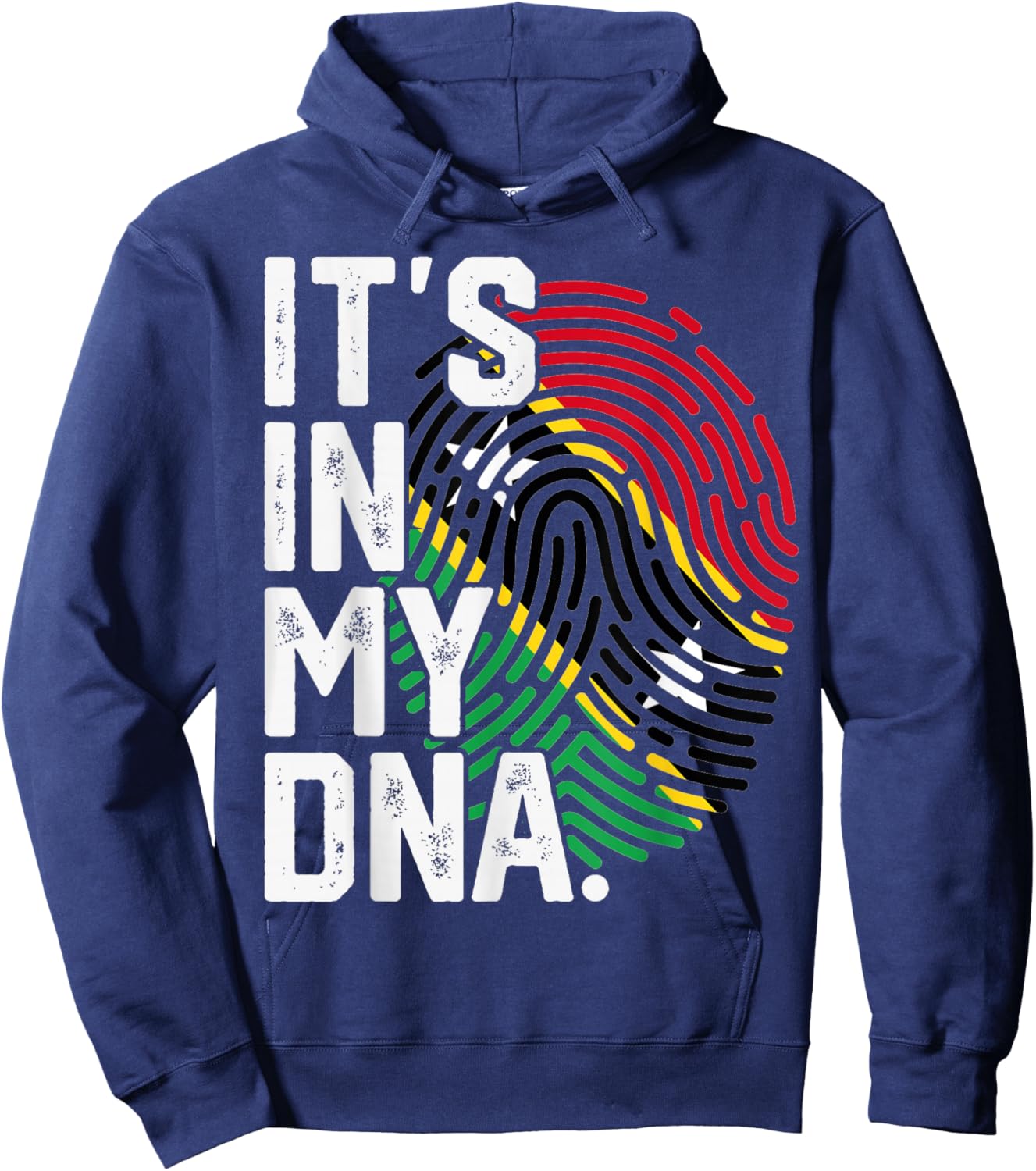 Saint Kitts and Nevis Roots Flag Fingerprint Patriotic Hoodie - Hoodie | Navy