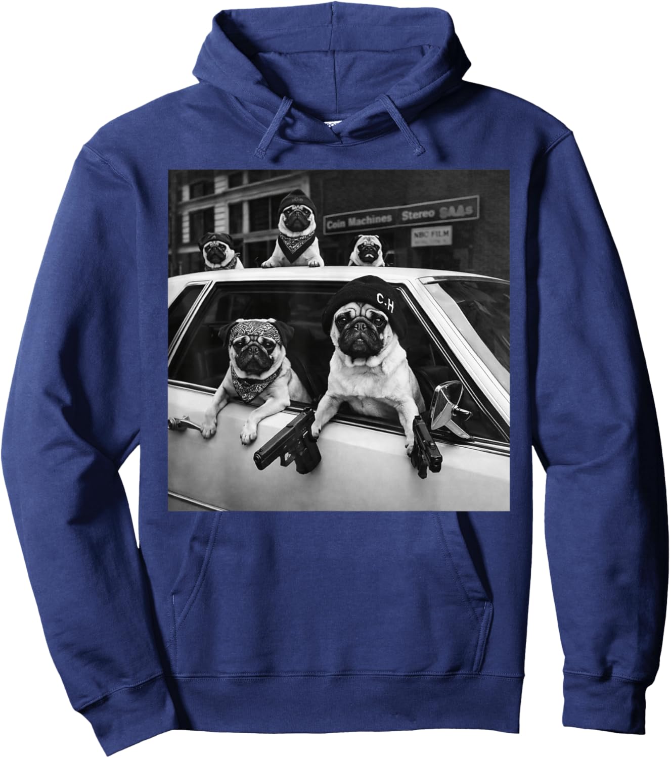 Funny Pug Meme Pug Gangster Dog Street Style Hoodie - Hoodie | Navy