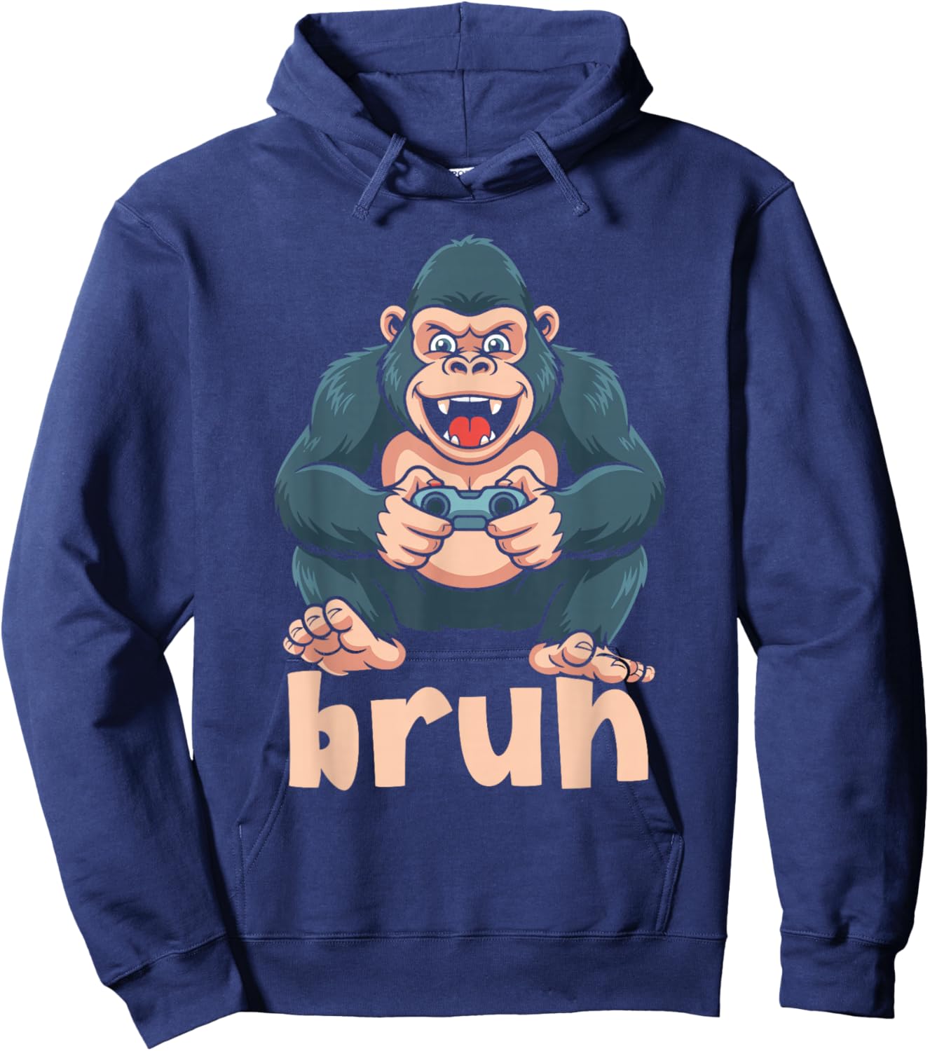 Bruh Video Games Boys Funny Gorilla Hoodie - Hoodie | Navy