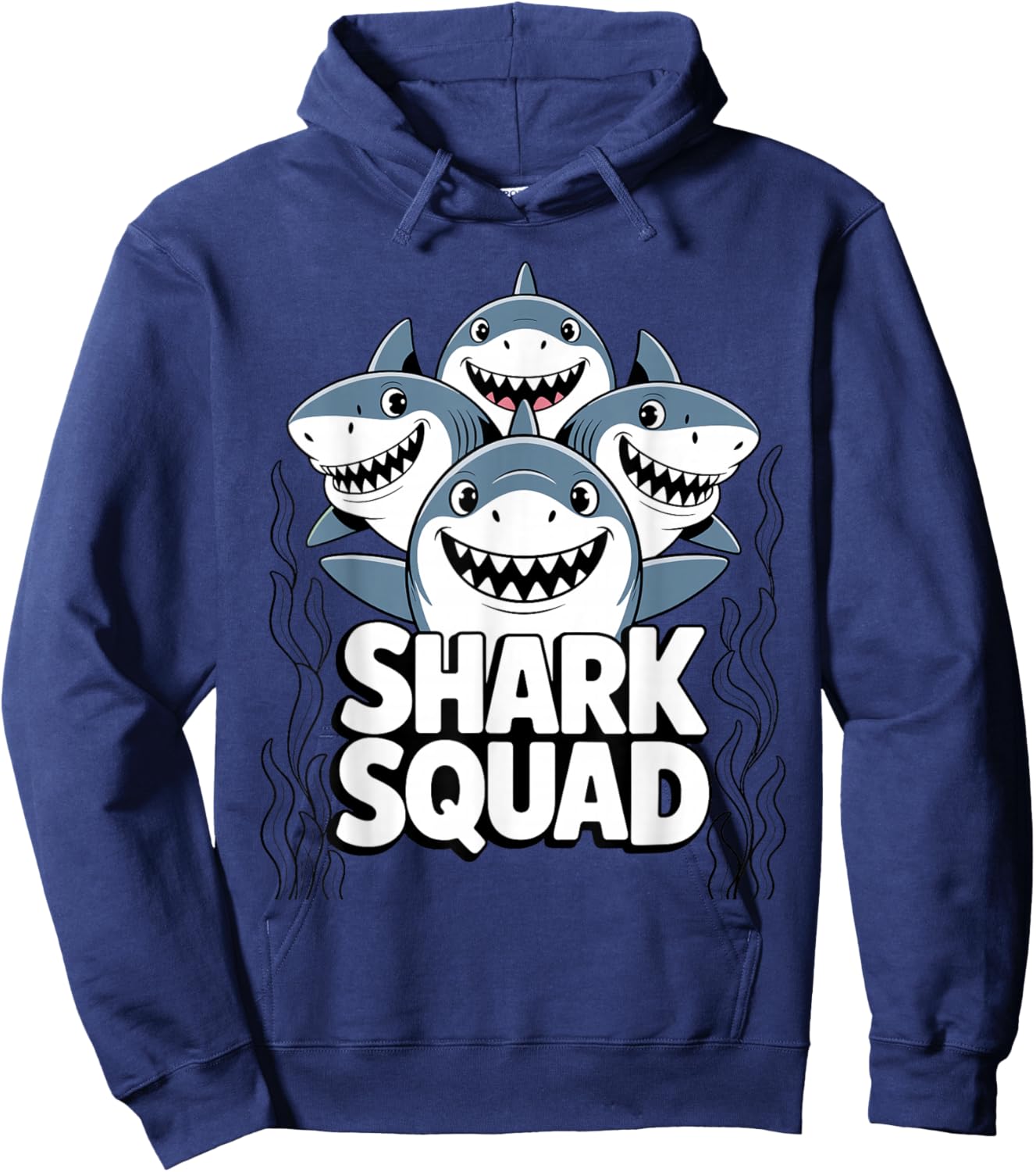 Cool Shark Art Women Great White Hammerhead Shark Hoodie - Hoodie | Navy