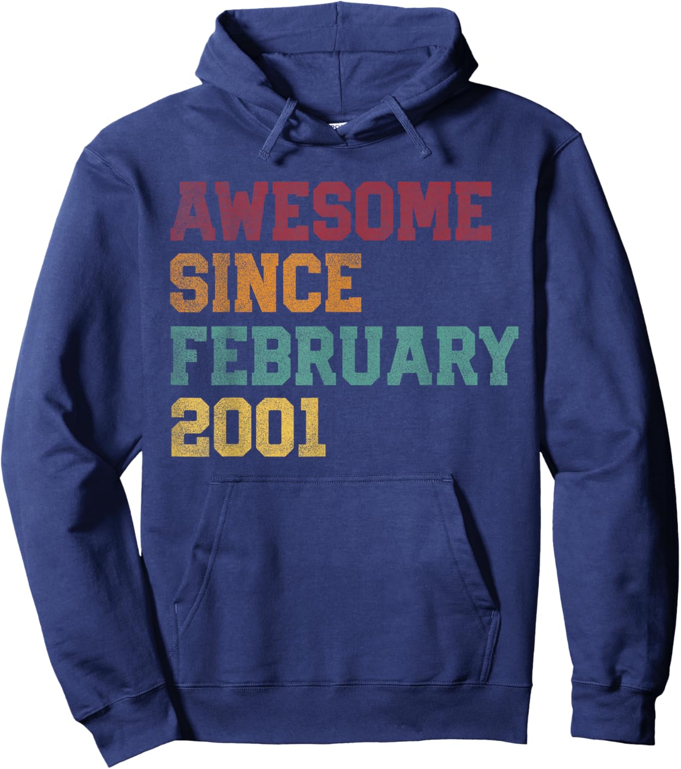 Awesome Since February 2001 25th Birthday 25 Years Old Hoodie - Hoodie | Navy