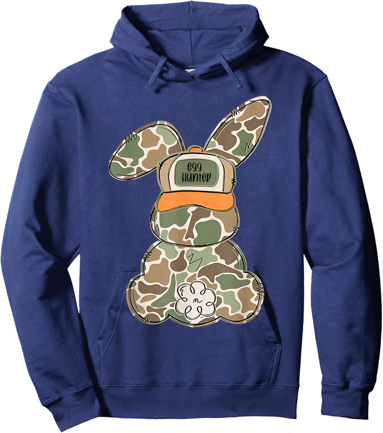 Cute Bunny Egg Hunter Rabbit Camouflage Easter Couples Boys Hoodie - Hoodie | Navy