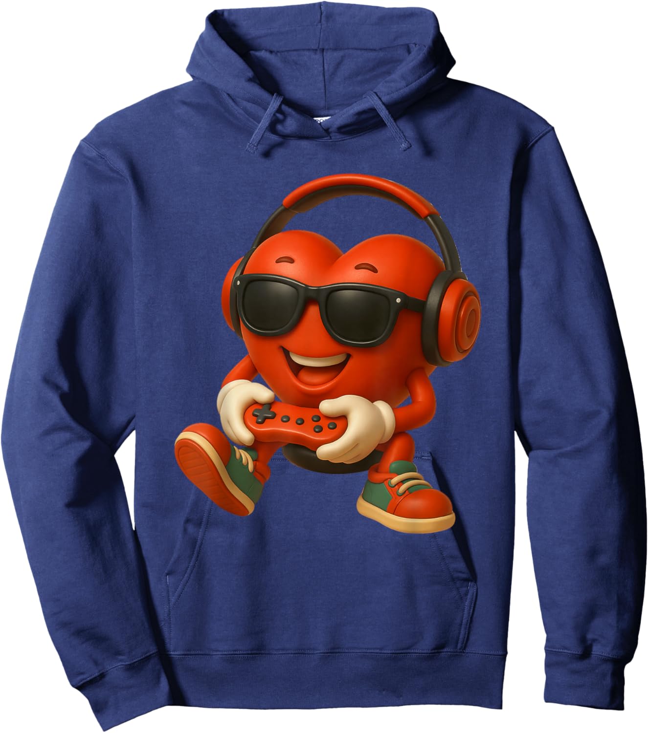 Valentines Day Heart Gamer Video Gaming Boys Men Kids Hoodie - Hoodie | Navy