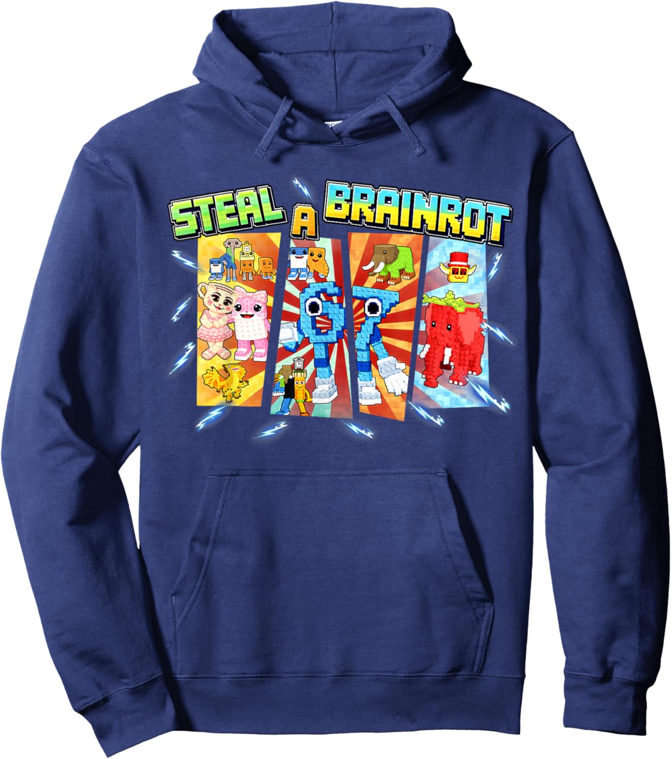Steal A Brainrot Funny 67 Six Seven Meme Gifts for Boys Kids Hoodie - Hoodie | Navy