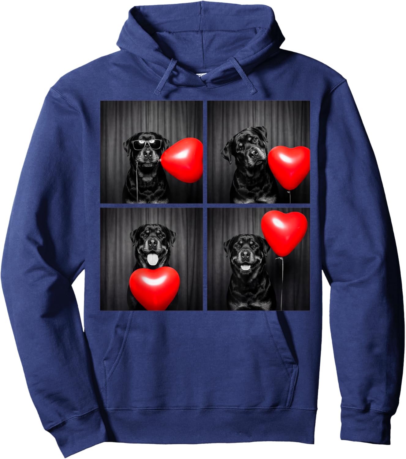 Rottweiler Photobooth Rottie Dog Valentines Design Hoodie - Hoodie | Navy