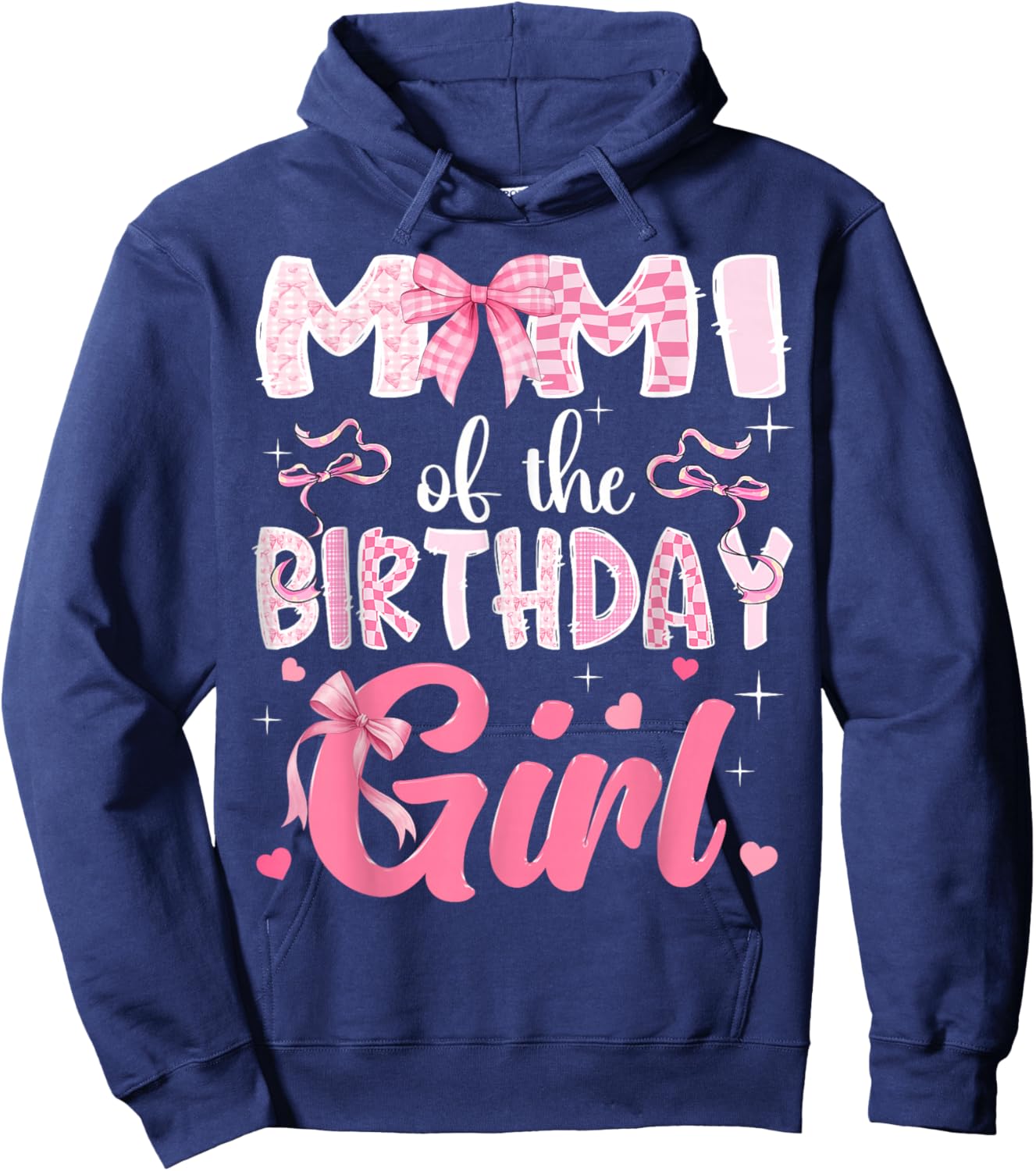 Mimi of The Birthday Girl Pink Coquette Bow Family Hoodie - Hoodie | Navy