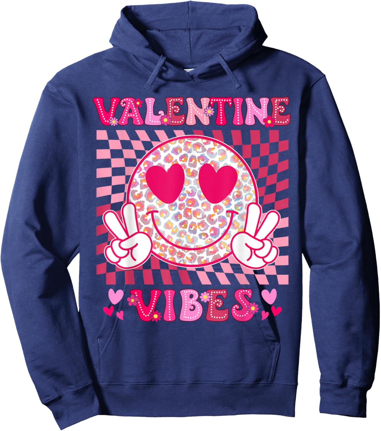 Valentines Vibes Valentines Day for Teens Boys Girls Kids Hoodie - Hoodie | Navy