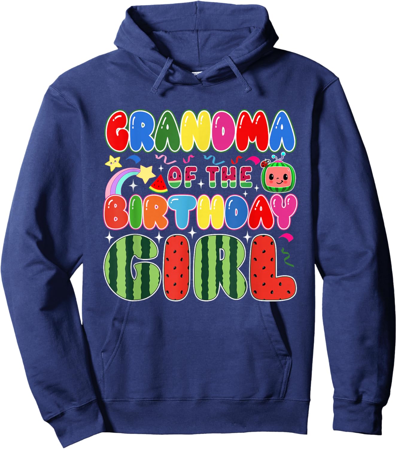 Grandma of The Birthday Girl Melon Family Matching Funny Hoodie - Hoodie | Navy
