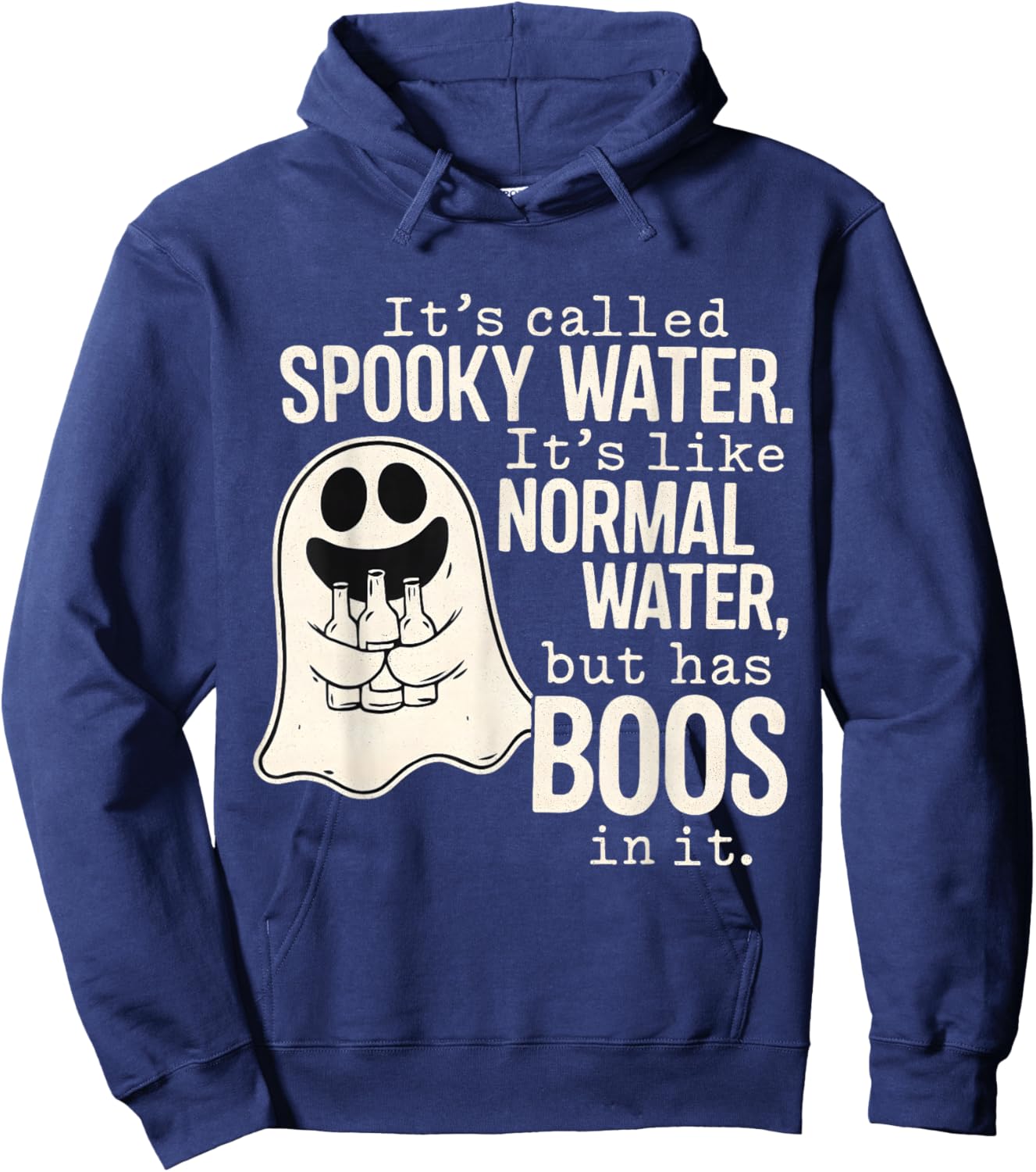 Spooky Water Funny Halloween Ghost Boo Pun Hoodie - Hoodie | Navy
