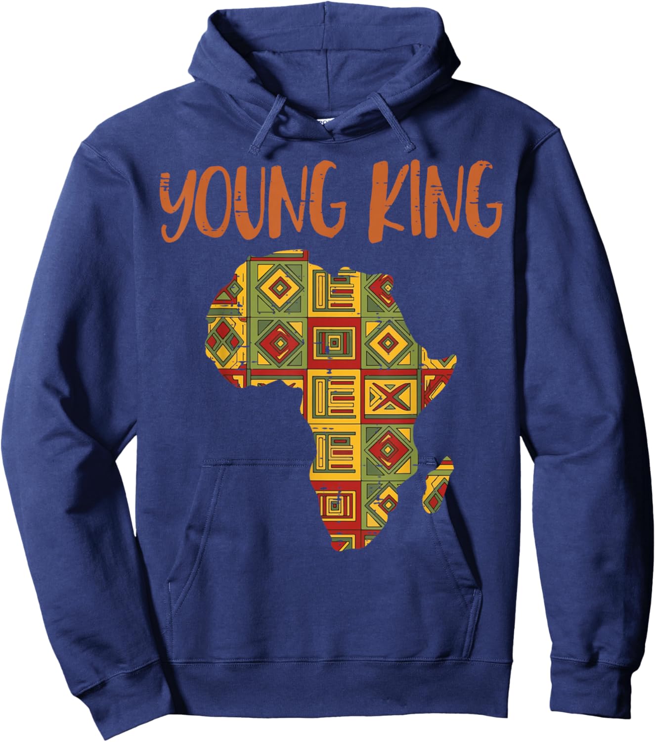 Black History Young King Africa Map African Boys Kids Men Hoodie - Hoodie | Navy