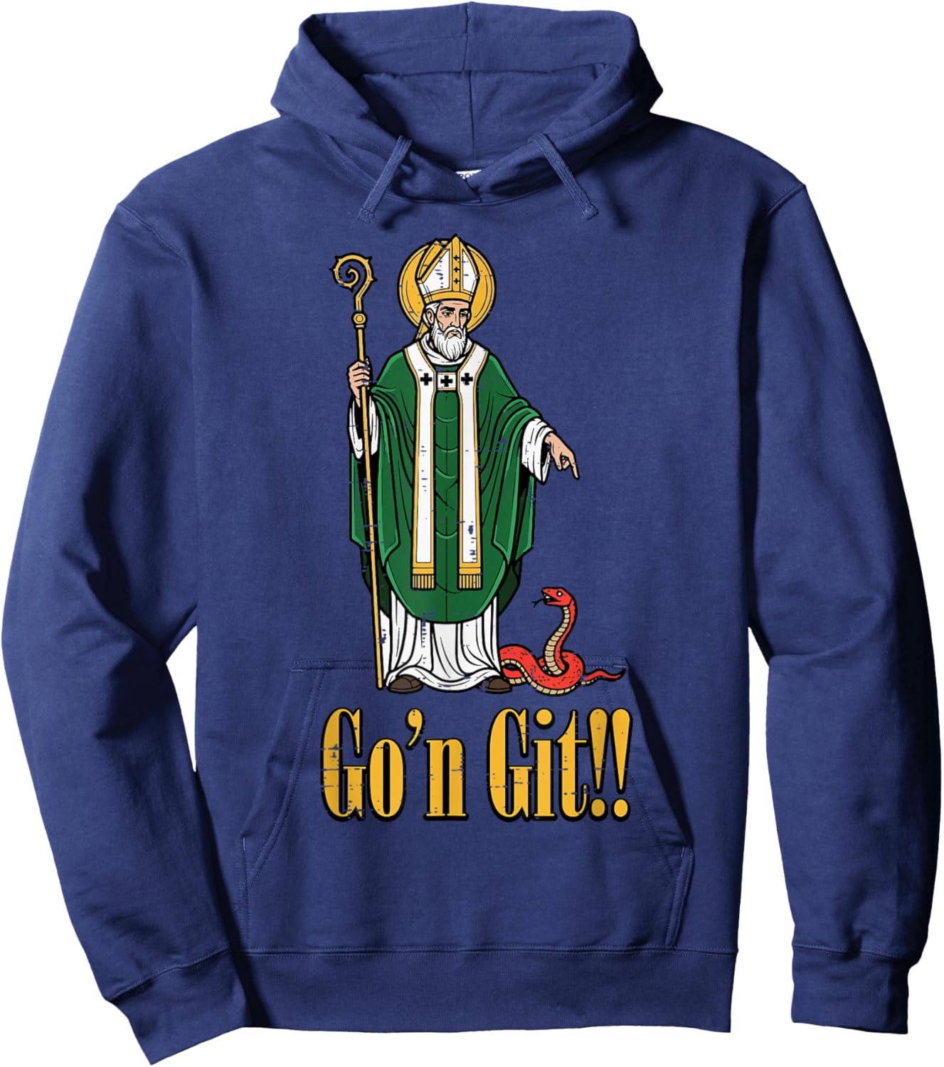 St Patrick Snake Gon Git Funny Saint Paddys Women Men Kids Hoodie - Hoodie | Navy