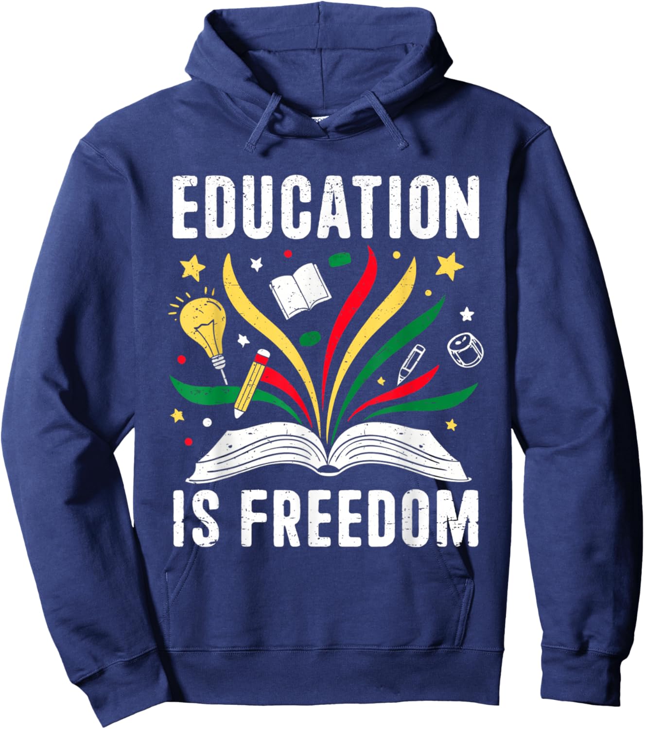 Education is Freedom Books Black History Teacher Kids Hoodie - Hoodie | Navy
