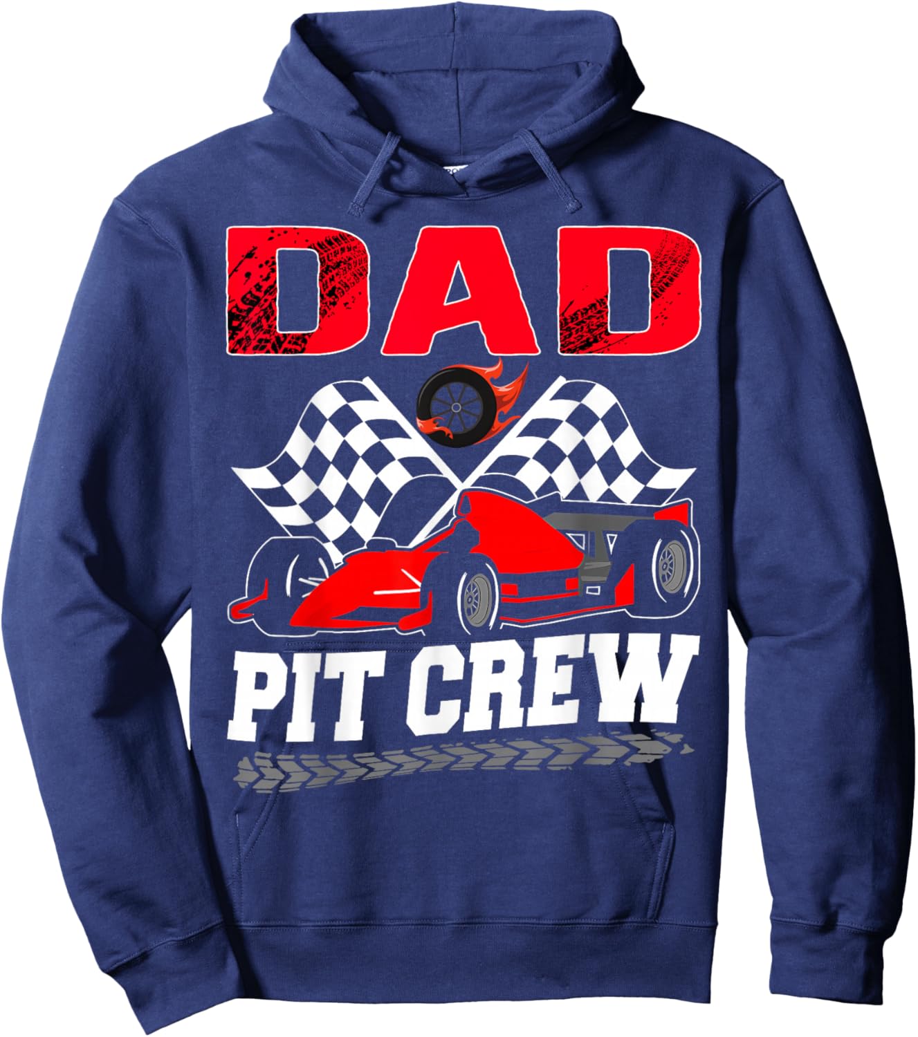 Dad Pit Crew Racing Family Race Car Birthday Boy Hoodie - Hoodie | Navy