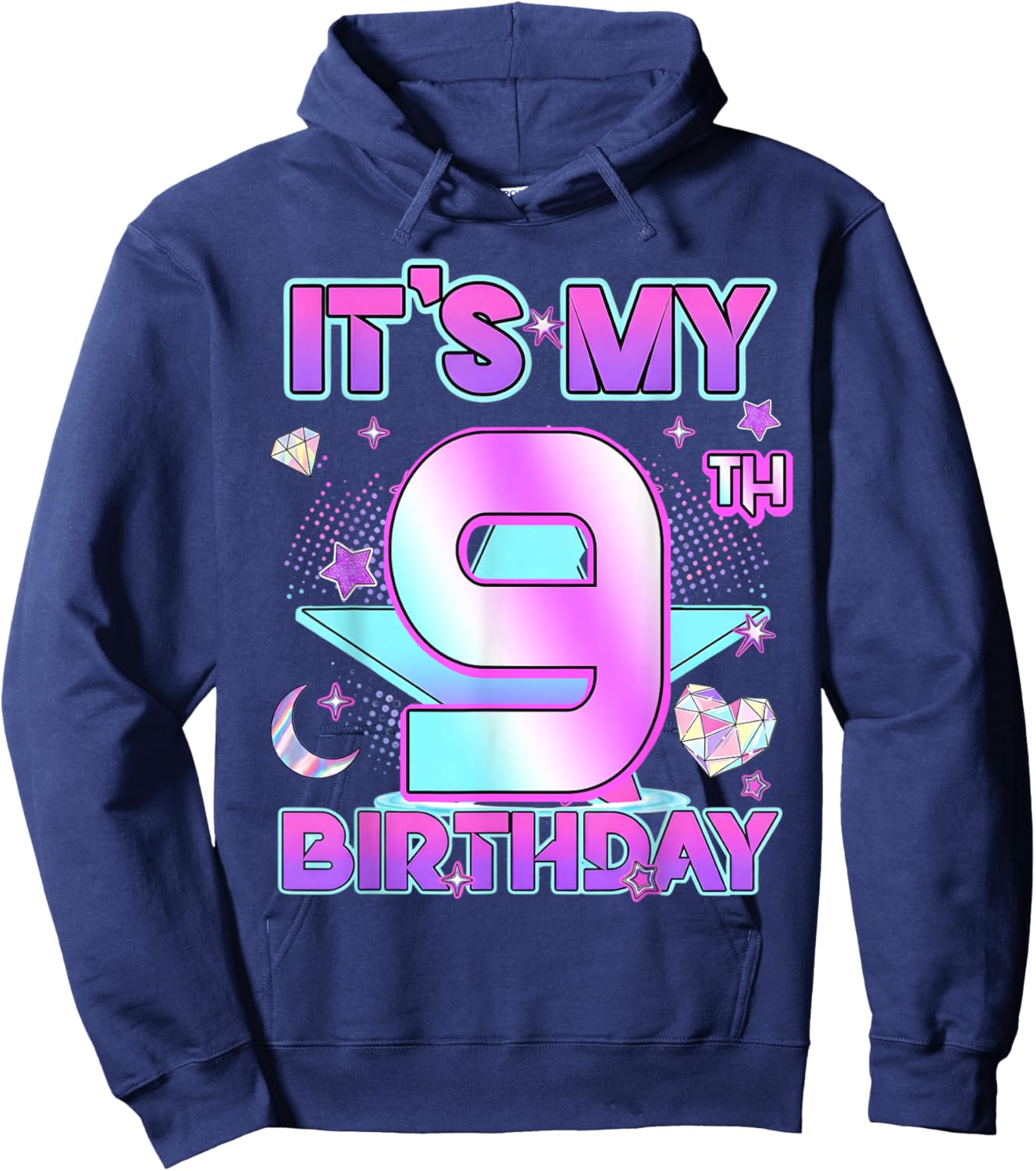 9 Years Old Birthday Kpop Kids 9Th Birthday Girls K-pop Hoodie - Hoodie | Navy