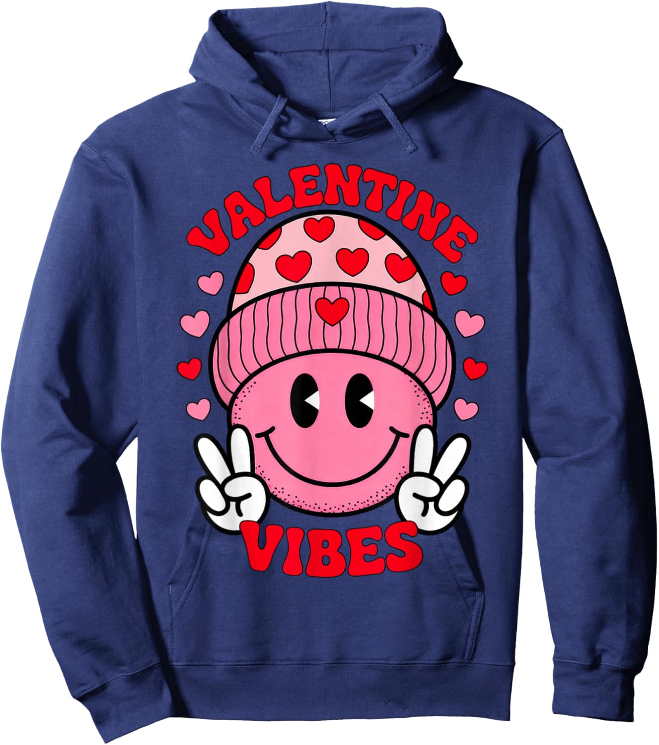 Valentine Vibes Hoodie - Hoodie | Navy