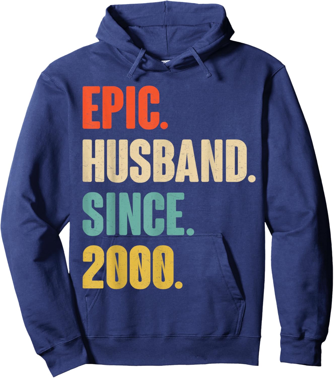 26th Wedding Anniversary - Epic Husband Since 2000 Hoodie - Hoodie | Navy
