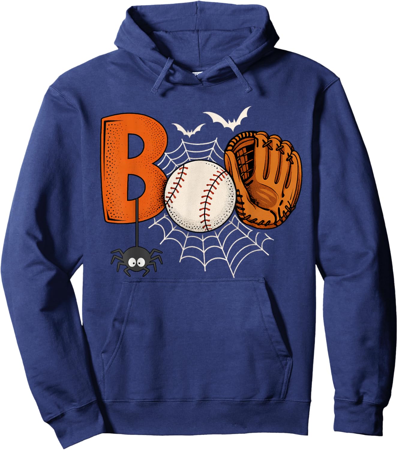 Funny Boo Baseball Halloween Sports Men Boys Kids Toddler Hoodie - Hoodie | Navy