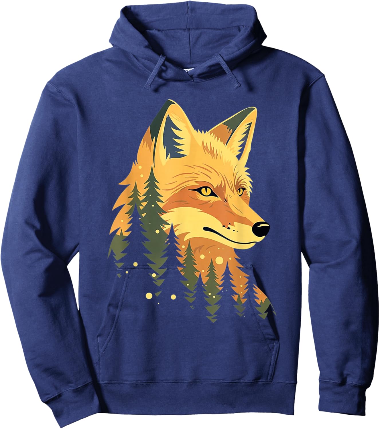 Fox Forest Nature Lover Mountains Hiking Animal Lovers Hoodie - Hoodie | Navy