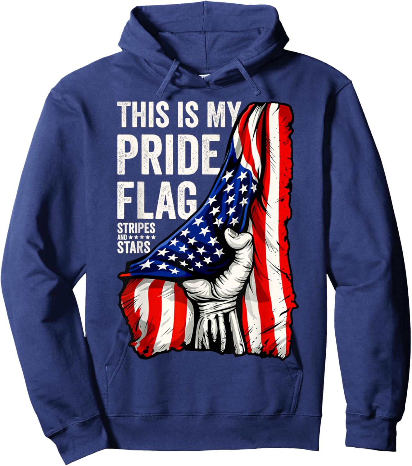 This is My Pride Flag - Retro USA American 4th of July Hoodie - Hoodie | Navy