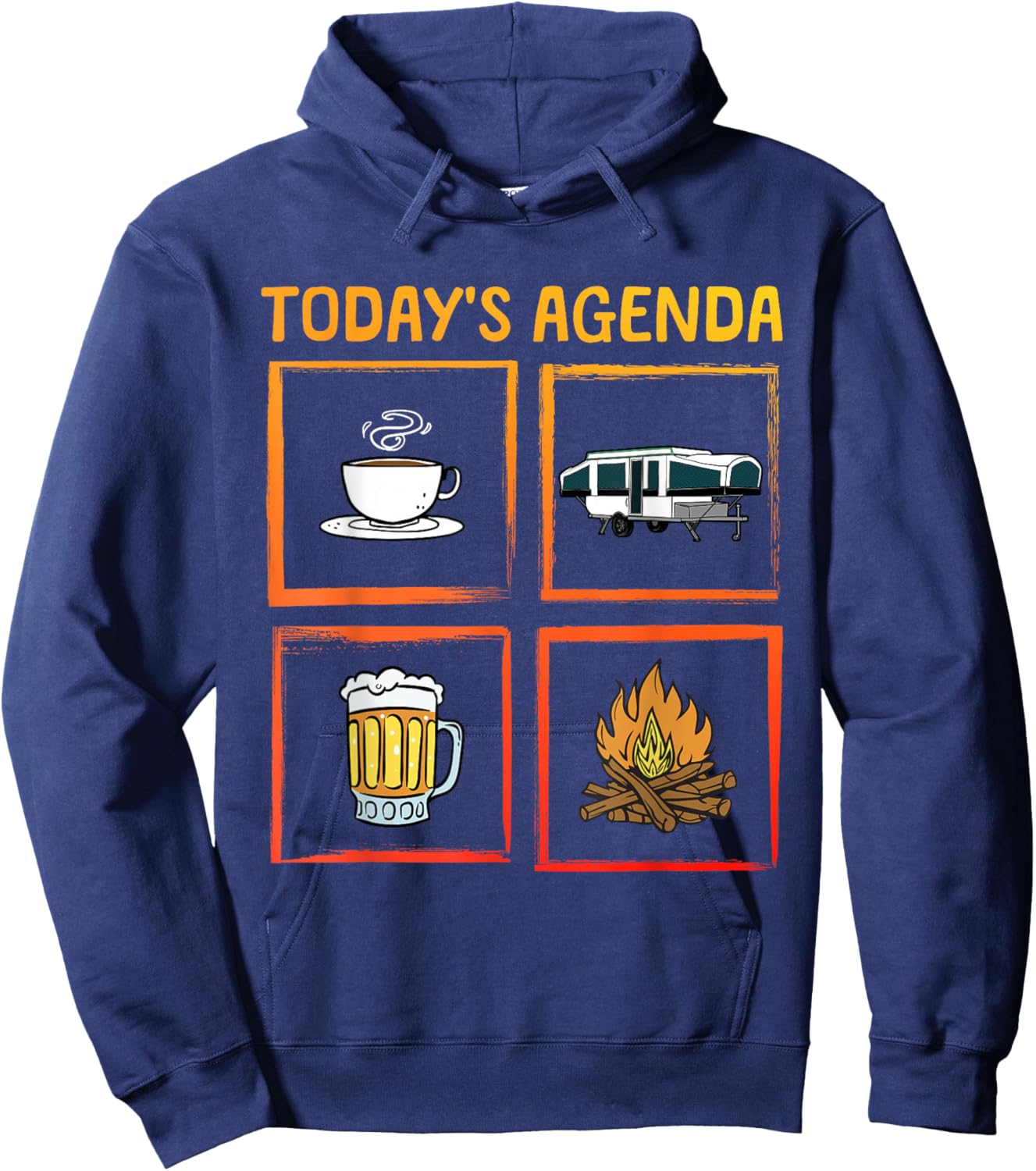 Cool Pop Up Camper Art Women Caravan Popup Camper Hoodie - Hoodie | Navy