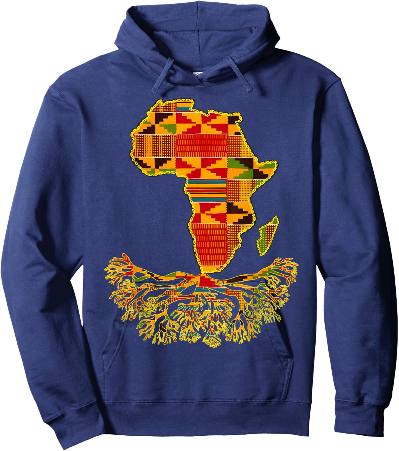 Africa Map Traditional Kente Cloth African Roots Cool Hoodie - Hoodie | Navy