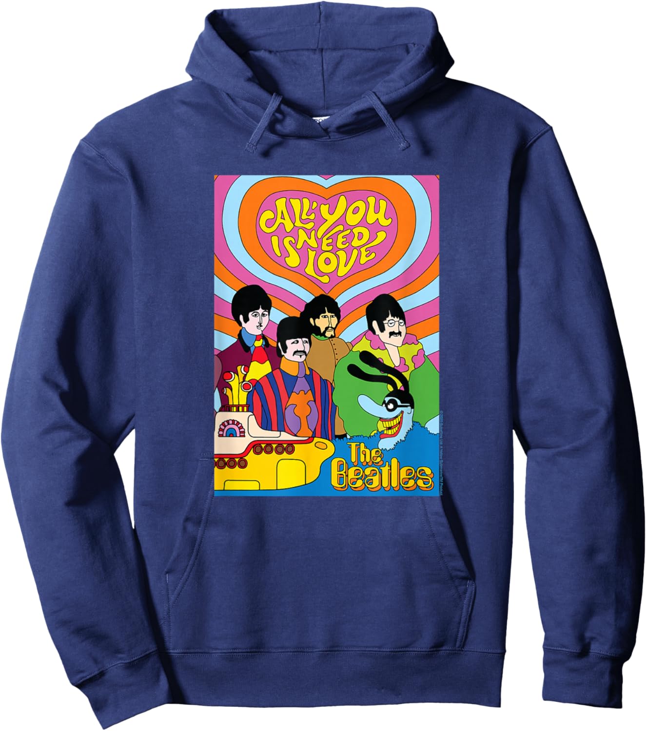 The Beatles - Yellow Submarine - All You Need is Love Hoodie - Hoodie | Navy
