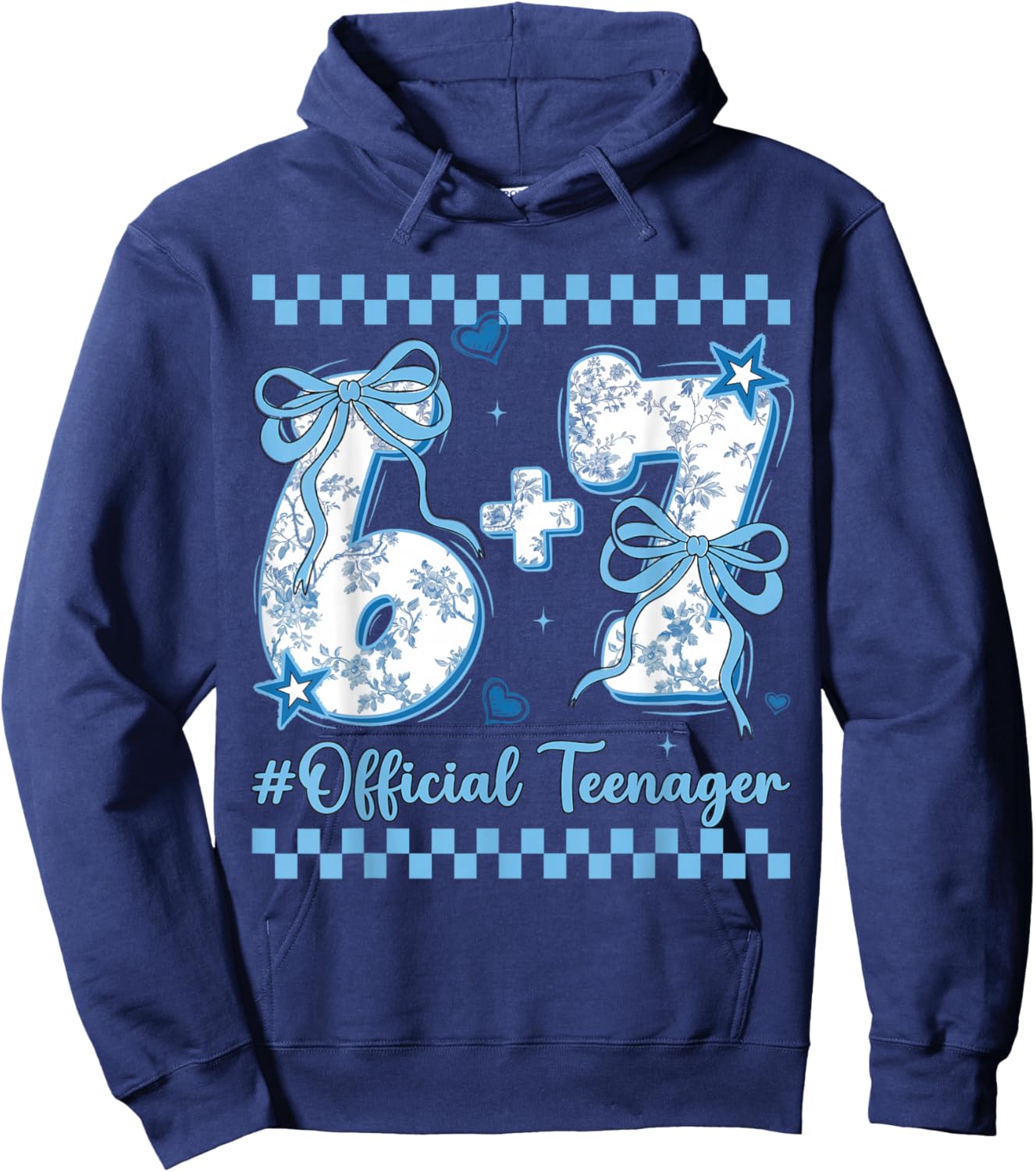 13th Birthday Girls 13 Years Official Teenager six Seven Hoodie - Hoodie | Navy
