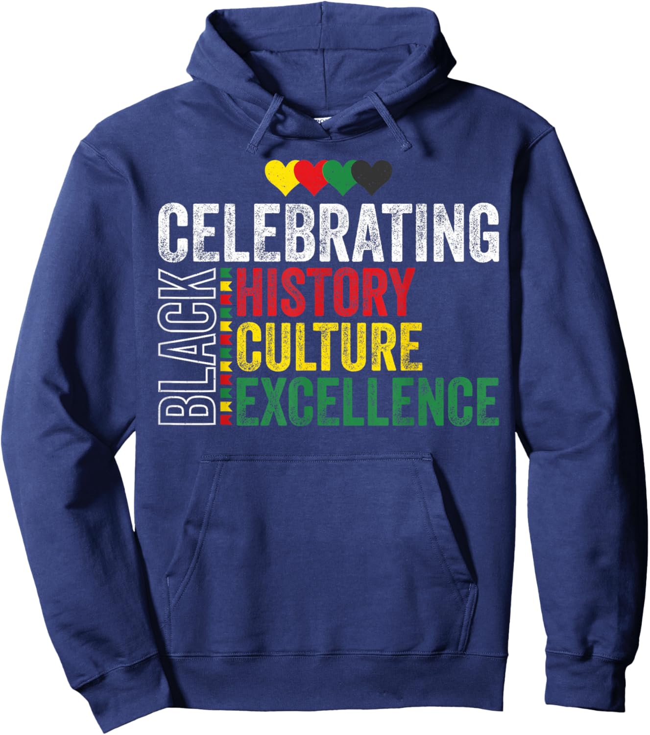 Celebrating Black History Month Afro African Men Women Kids Hoodie - Hoodie | Navy