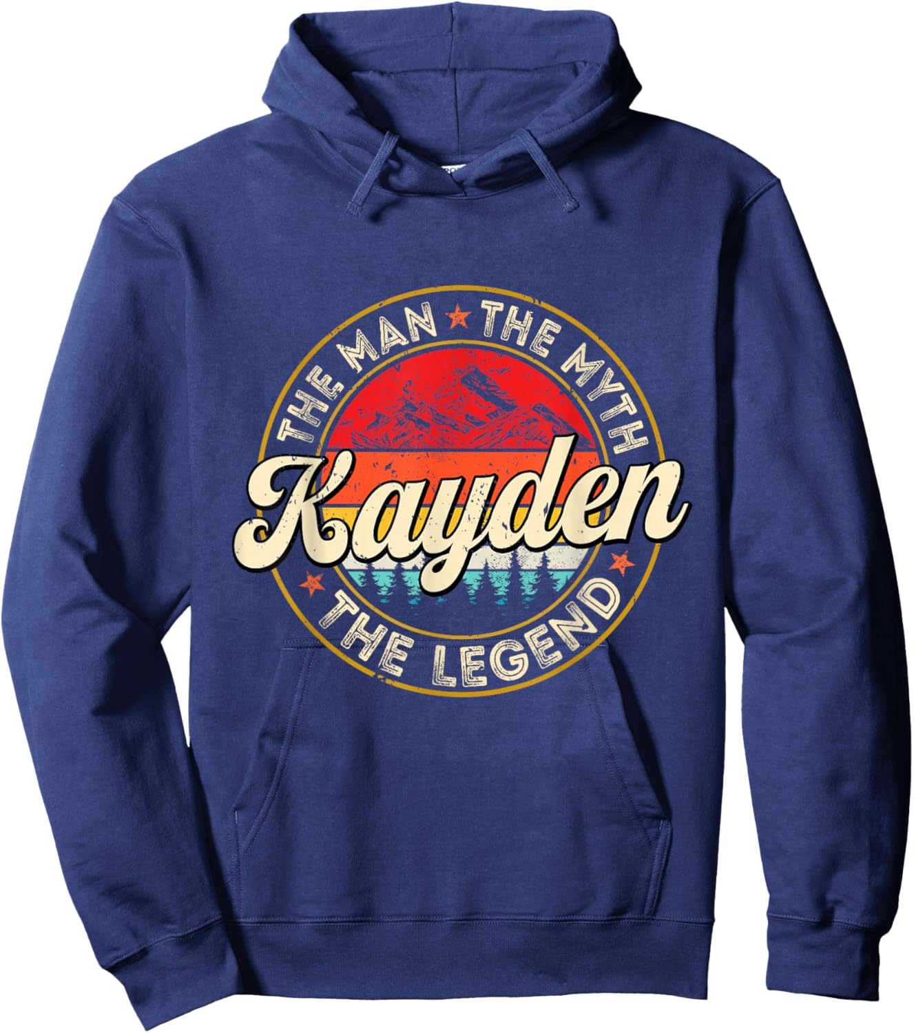 Kayden The Man The Myth The Legend Personalized Name Hoodie - Hoodie | Navy