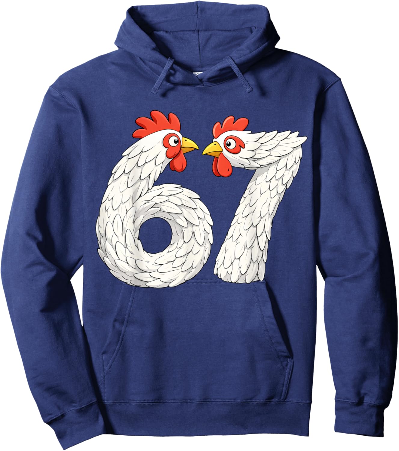 67 Chicken Meme Six Seven Funny Kids Teens Chickens Hoodie - Hoodie | Navy