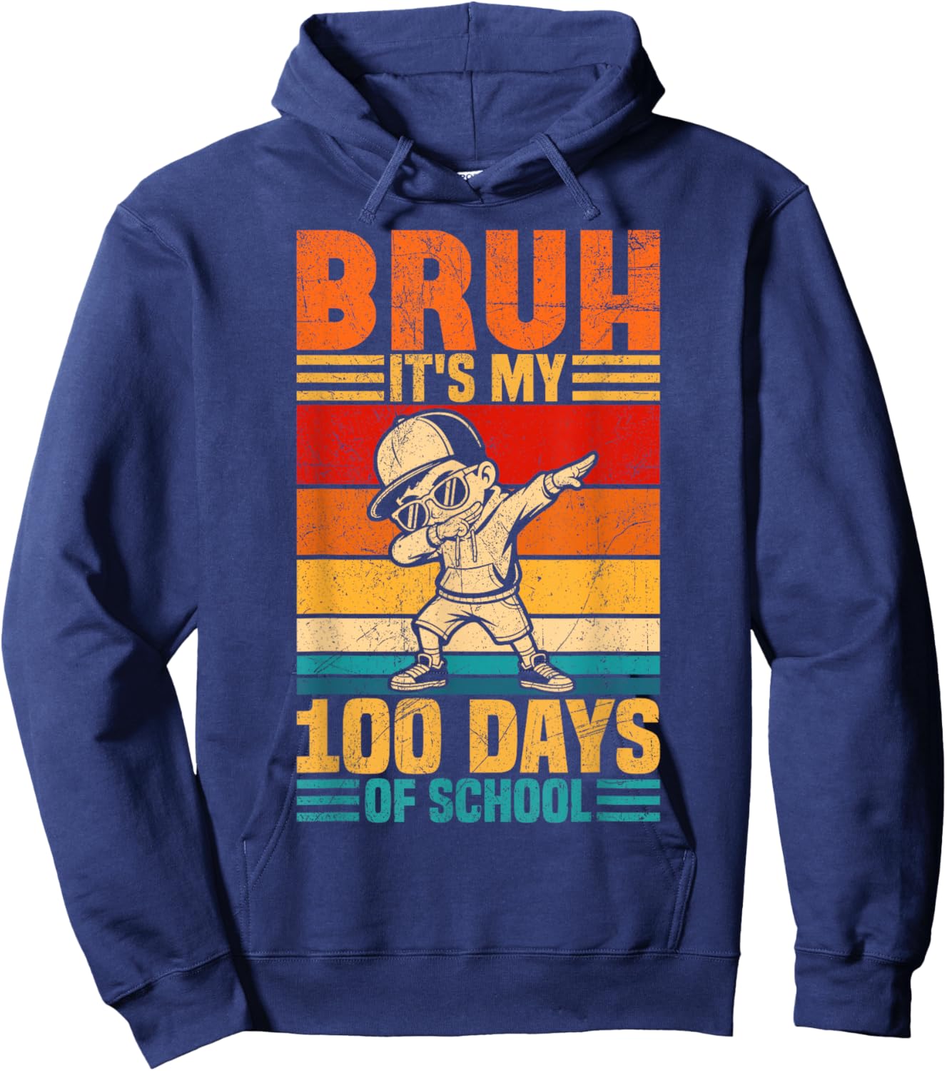 100 Days of School Boys 100th Day of School Kids Hoodie - Hoodie | Navy