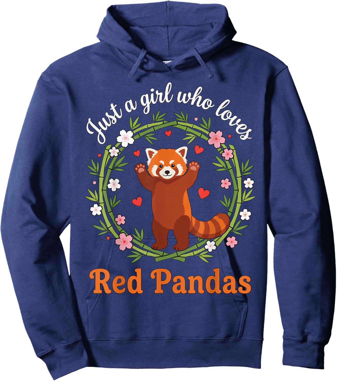 Just A Girl Who Loves Red Pandas Cute Zoo Animal Bamboo Hoodie - Hoodie | Navy